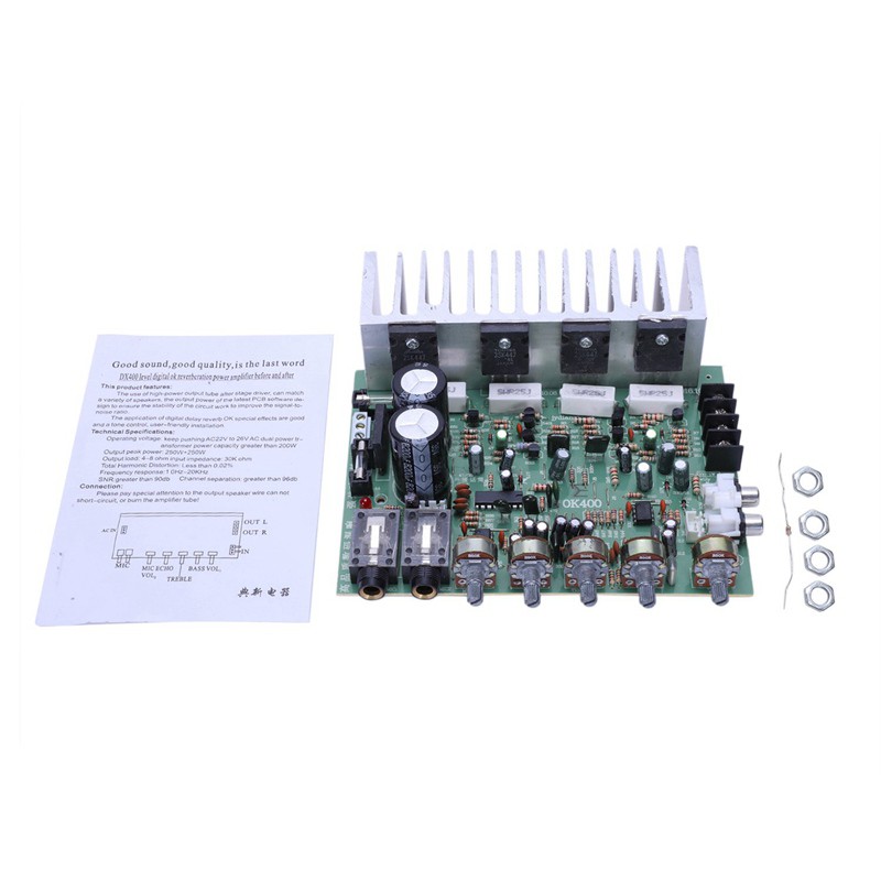 เครื่องขยายเสียงHifi Digital Reverb Power เครื่องขยายเสียง 250 W X 2 . 0 Audio Preamp Rear Amplif