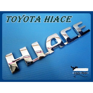 TOYOTA HIACE EMBLEM "CHROME" (2 PCS.) size 18x3.5 cm.  // โลโก้ HIACE สำหรับติดรถตู้ ขนาด 18x3.5cm สีเงินชุบโครเมี่ยม