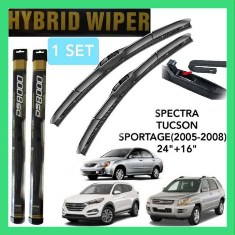 DS8000 2416 HYBRID WIPER KIA SPECTRA SPORTAGE HYUNDAI TUCS FRONT WINDSCREEN WINDSHIELD WIPER BLADE 2