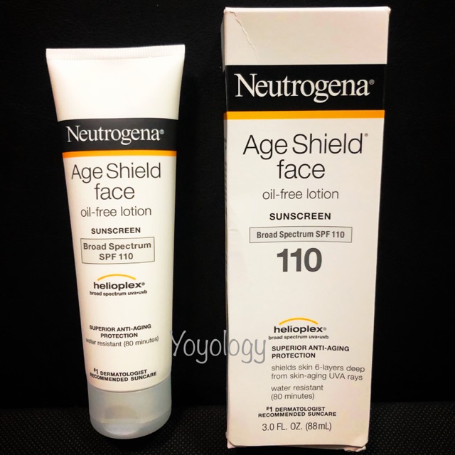 Neutrogena Age Shield face oil-free lotion SUNSCREEN Broad Spectrum SPF 110