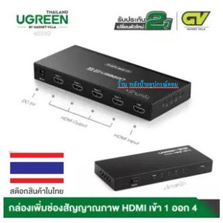 UGREEN HD Amplifier Splitter 1x4 เข้า 1 ออก 4 จอ Full HD รุ่น 40202 กล่องเพิ่มช่องสัญญาณภาพ HD