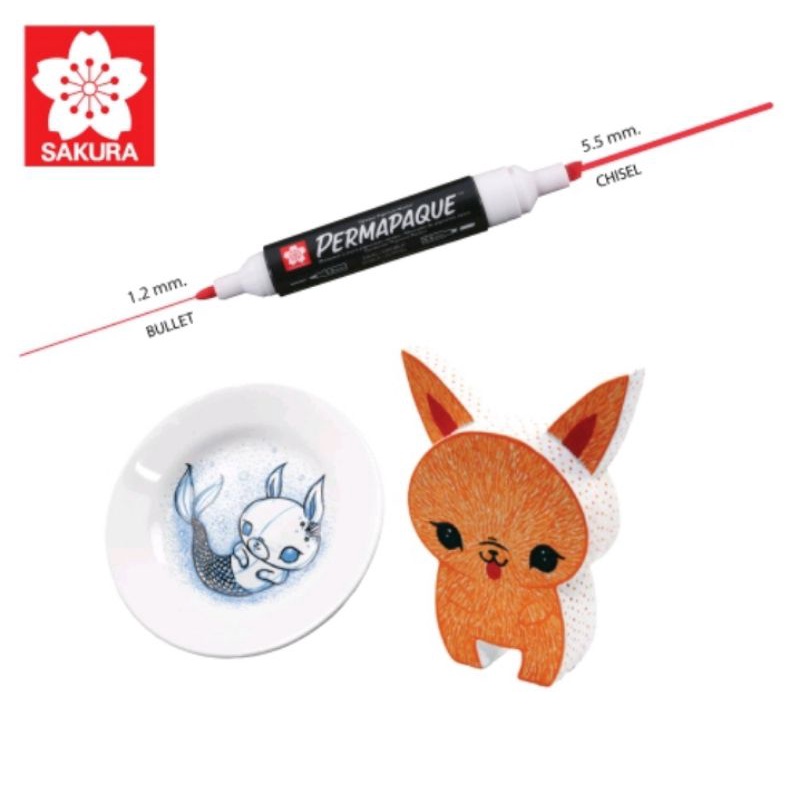 ปากกามาร์คเกอร์สี เพอร์มาเพ็ค Permapaque Sakura เขียนได้หลายพื้นผิว ลบได้ด้วยผ้าชุปน้ำ รหัส XZPK-T - รูปที่ 3