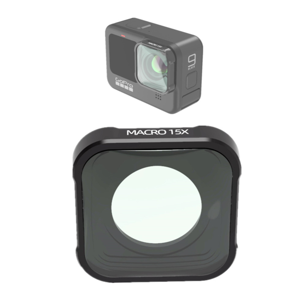กระจกมาโคร 15X เลนส์กรองปิดเลนส์ป้องกันสําหรับ GoPro Hero12 Action กล้อง Hero 9 10 11 11Mini 12 13