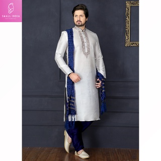 {**ส่งฟรี**} SMALL INDIA 💁‍♂️ Brocade Silk Traditional Wear 💁‍♂️ Kurta Pajama For Men