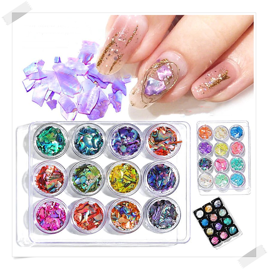 💥ชุดเปลือกหอยติดเล็บ วินเทจ BKT-01 12เฉดสี ประดับเล็บ อุปกรณ์ทำเล็บ พร้อมส่ง🔥