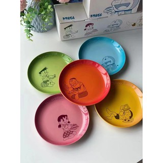 France Cool Color Le creuset Doraemon 50th Anniversary Joint Ceramic Plate 5-piece Set