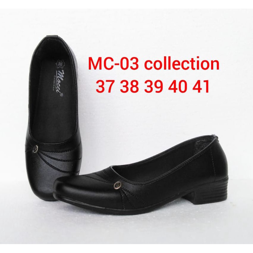 รองเท้าทํางานผู้หญิงสีดํา - PLAIN BLACK รองเท้า SCHOOL ผู้หญิง - รองเท้า PASKIP MC-03