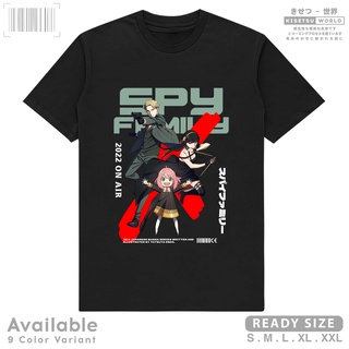 เสื้อยืดสีดำอินเทรนด์Spy x FAMILY Tatsuya Endo เสื้อยืดลําลอง แขนสั้น พิมพ์ลายการ์ตูนมังงะญี่ปุ่น Distro Shirt x A1330 K