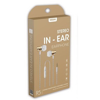 หูฟัง Wesdar-R5 Earphone Stereo in-ear (Black+Silver)