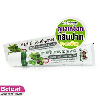 อภัยภูเบศร ยาสีฟันสมุนไพร สูตรมายด์แอนด์เจนเทิล 100g ลดกลิ่นปาก ดูแลเหงือก ป้องกันฟันผุ