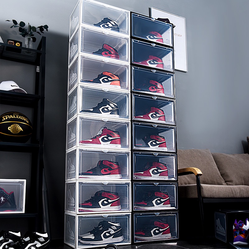 2pcs AJ Sneakers Box Hardened plastic shoe box Stackable Cabinet ...