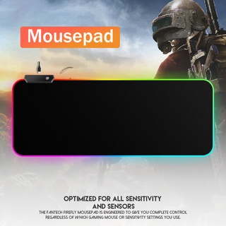 RGB แผ่นรองเมาส์มีไฟ แผ่นรองเม้าส์สำหรับเล่นเกมส์ 80cm×30cm แผ่นรองเมาส์ขนาดใหญ่ Mouse pad แบบยาว 7 สี