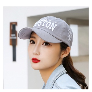 Q trend cap หมวกแก็ปกันแดด ลายปัก Boston หมวกทรงสวย ใส่ได้ทั้งผู้หญิงและชาย รุ่น Bos