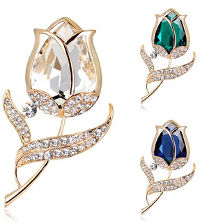 sunnyheart แฟชั่นผู้หญิงดอกกุหลาบ Rhinestone Pin เข็มกลัดแต่งงานอุปกรณ์เครื่องประดับเจ้าสาว