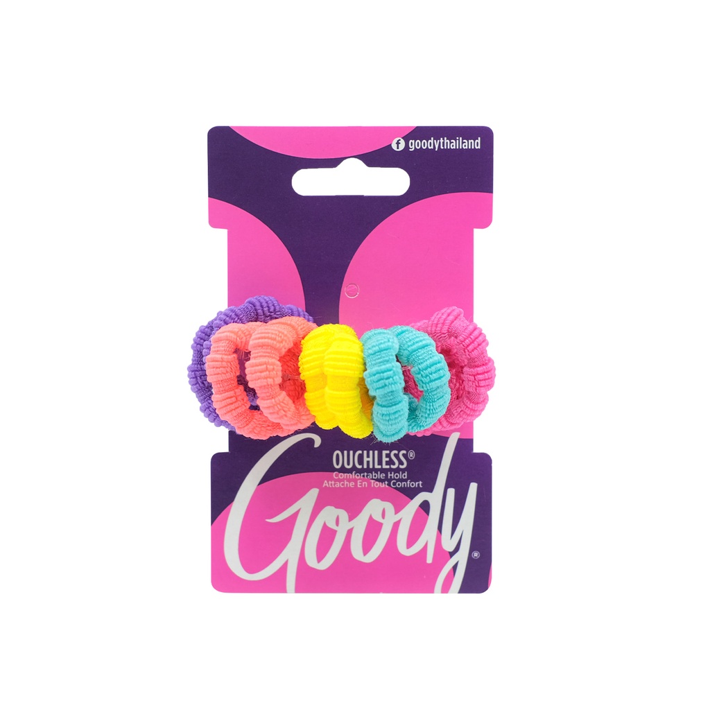 Goody ยางรัดผม 05521 Girls Ribbed Ponytailers  - คละสี  (10 ชิ้น)