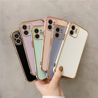 Apple iPhone Case 13 12 Pro Max 12 Pro 12 Pure Color Plating วัสดุ TPU เคสโทรศัพท์