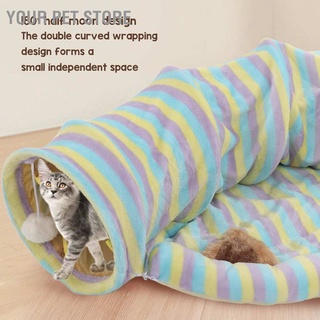 Your Pet Store Cat Tunnel Bed Soft and Comfortable Collapsible Play Tube with Mat for Cats Dogs Rabbits