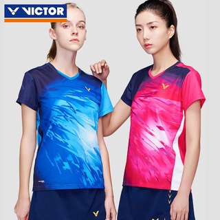 เสื้อยืดกีฬาแบดมินตัน ระบายอากาศได้ดี ลายทีมมาเลเซีย Victor สําหรับผู้ชาย และผู้หญิง