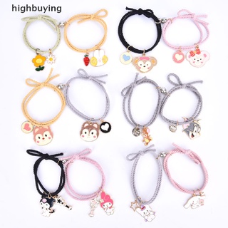 [highbuying] สร้อยข้อมือคู่รัก แม่เหล็ก ลายการ์ตูนน่ารัก โรแมนติก 2 ชิ้น/คู่