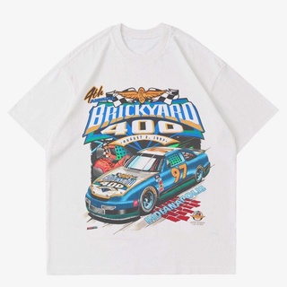 ผ้าฝ้ายแท้เสื้อยืด ลาย Nascar BRICKYARD VINTAGE | เสื้อยืด ลาย NASCAR RACING VINTAGE 90S สีขาว | เสื้อผ้าสีขาว สําหรับแข