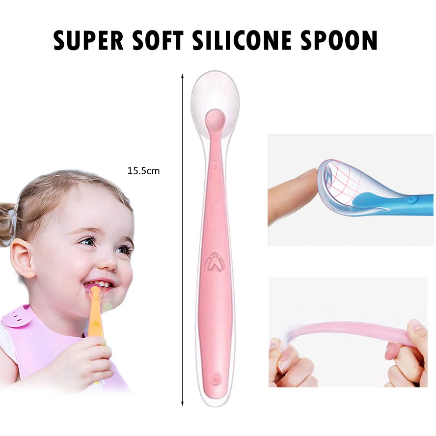 ช้อนป้อนข้าวเด็กชุด กินข้าว 8in1 ช้อนซิลิโคนปลายนิ่ม ขวดป้อนอาหารเหลว จุกซิลิโคนผลไม้ เด็ก 6 เดือน+ - รูปที่ 4