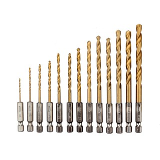 Senzeal 13PCS High Speed Steel Hex Shank Twist Drill Bits Sets