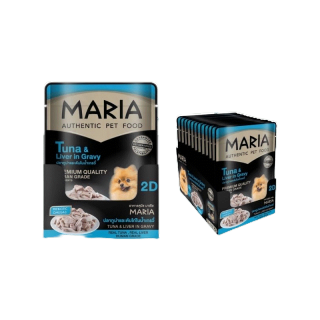 (แพคโหล) Maria มาเรีย อาหารสุนัขแบบเปียก เกรดพรีเมี่ยม สำหรับลูกสุนัขและสุนัขโตทุกสายพันธุ์ ชนิดซอง 70 กรัม x 12 ซอง