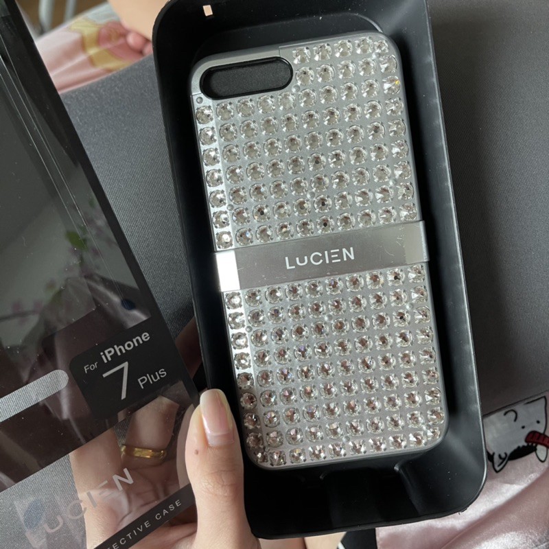 lucien case for iphone 7 plus! รุ่น Chrome silver เพชรครบทุกเม็ด ส่งต่อถูกๆ (จาก5,890)🧸🤍