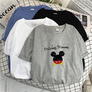 ใหม่ เสื้อยืดลายลิขสิทธิ์ รุ่นโอเวอร์ไซส์ 2XL Mickey &amp;Friends🐭 ผ้านิ่มยืดเด้ง สกีนสวย