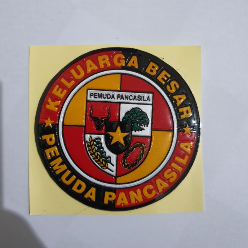 MERAH PP (PANCASILA YOUTH) RED FAMILY LOGO EMBOSED STICKER/PP RAISED STICKER