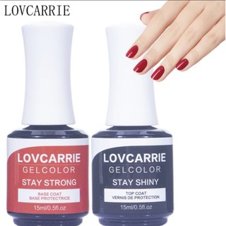 🍁 LOVCARRIE 2021ใหม่หนา Strong BASE Coat,Super ShinyTop coat เล็บUV