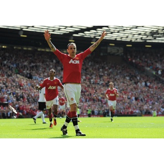 โปสเตอร์ Berbatov ดีมีตาร์ เบอร์บาตอฟ Manchester United MUFC แมนเชสเตอร์ยูไนเต็ด แมนยู Poster รูปภาพ Red Devils ฟุตบอล