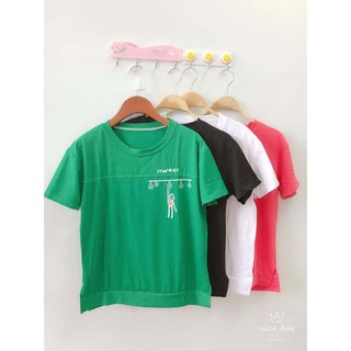 ส่งจากไทย⭐️ พร้อมส่ง เสื้อยืด สกรีนลาย  ผ่าข้าง⭐️ ⭐️ ⭐️แบบเก๋ไก๋