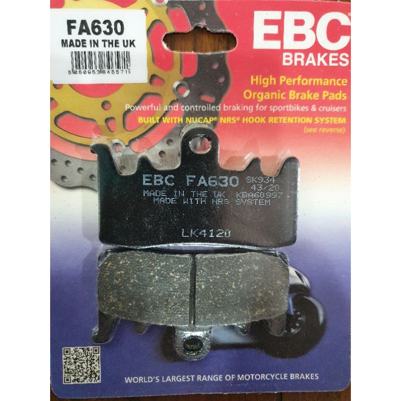 ผ้าเบรค EBC Brakes /ผ้าหน้า BMW F800 ,R1200, S100XR, Ducati Monster, Scrambler 800, Triumphh Tiger1200, M32