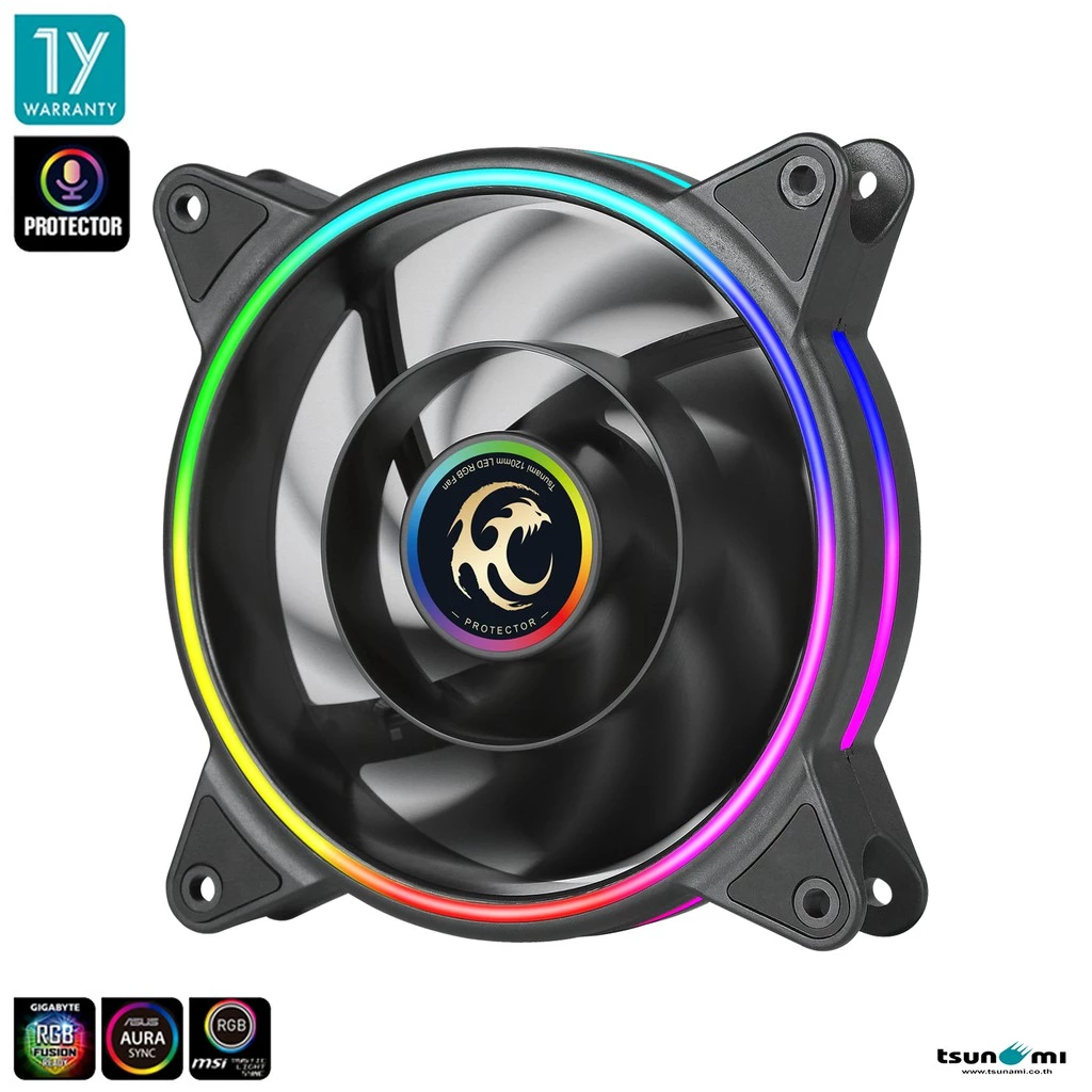 พัดลมระบายความร้อนTsunami Protector 1250 Cooling Fan *1 (Additional Package) ARGB Ready 12CM รับประกันสินค้า 1 ปี