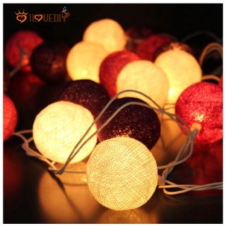 สายไฟ 20 LED ประดับลูกบอลกลม สำหรับตกแต่งงานแต่งงาน ปาร์ตี้ คริสต์มาส