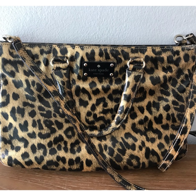 Used Kate Spade leather leopard bag