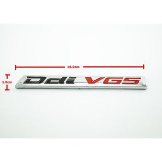 ป้ายโลโก้ท้าย Ddi VGS พลาสติกสีโครเมี่ยมขนาด 16.2x1.7cm สำหรับติดท้าย ISUZU D-MAX ติดตั้งด้วยเทปกาวสองหน้าด้านหลัง