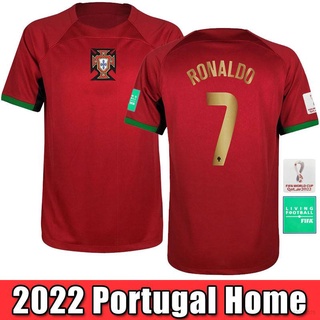 เสื้อกีฬาแขนสั้น ลายทีมชาติฟุตบอล Portugal 2022 2023 World Cup ชุดเหย้า พลัสไซซ์ สําหรับผู้ชาย และผู้หญิง