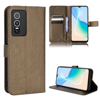 เคสโทรศัพท์หนัง PU ฝาพับ พร้อมช่องใส่บัตร สําหรับ VIVO Y76 5G Y30 Y72 5G Y73