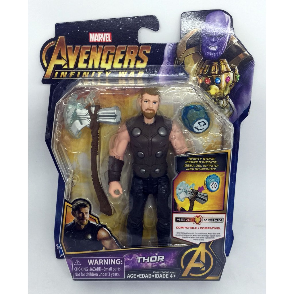 Thor Action Figure  6 inch Hasbro [with Stone] Marvel Avengers Infinity War