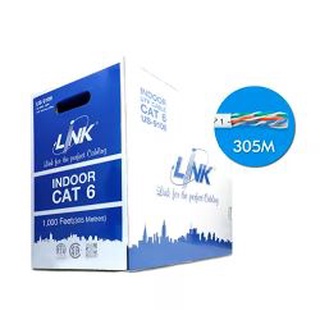 LINK สายแลน CAT6 UTP รุ่น US-9106 ยาว 305 เมตร