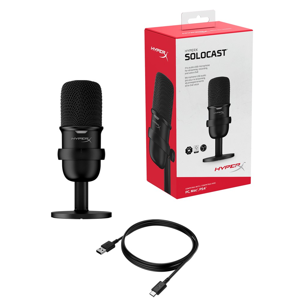 iHAVECPU MICROPHONE (ไมโครโฟน) HyperX SOLOCAST USB MICROPHONE BLACK : 4P5P8AA