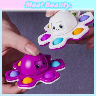 ของเล่น Fidget เกมสปินเนอร์ รูปปลาหมึกป๊อปอิท สร้างสรรค์ เปลี่ยนหน้าได้ สําหรับเด็ก