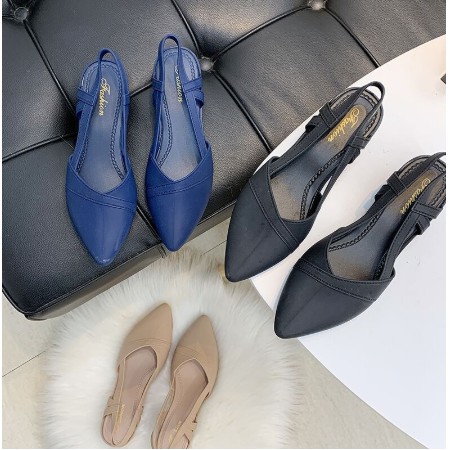 happy_fashion9 : รองเท้ายางคัชชู รุ่นรัดส้น TX280 รองเท้าส้นตึกสำหรับผู้หญิง แบบซิลิโคน ยืดหยุ่น ไม่กัดเท้า