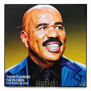 Steve Harvey สตีฟ ฮาร์วี่ย์ พิธีกร มิสยูนิเวิร์ส นักแสดง รูปภาพ​ติด​ผนัง​ pop art แต่งบ้าน​ กรอบรูป​​ ของขวัญ