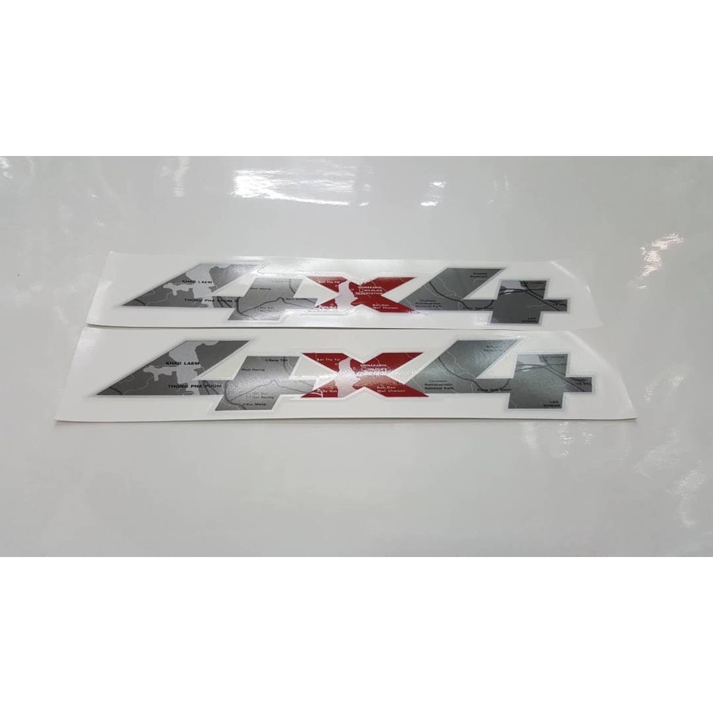 สติ๊กเกอร์งานสกรีนดั้งเดิม 4X4 ลายแผนที่ สำหรับติดข้างประตู ISUZU D-MAX