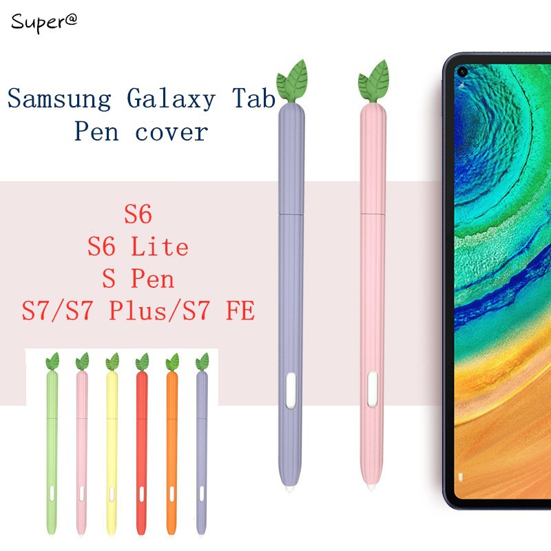 SAMSUNG ผักน่ารักซิลิโคนStylus SปากกาปลอกสําหรับSamsung Galaxy Tab S6 S7 S8 S9 S10 Lite Plus FEดินสอป้องกันกรณี