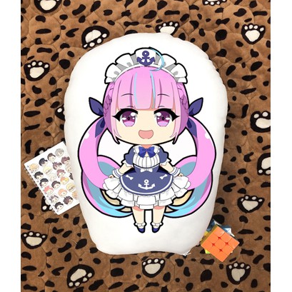 Hololive Minato Aqua chibi หมอนนอนพิมพ์ลายสองด้าน