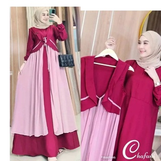 Ch[sale] MAXI Set IK Material SHAKILA MIX Tille Tille (แยก Gamis และ OUTER) ชุดเสื้อสูท สไตล์มุสลิม สําหรับผู้หญิงวัยรุ่น 2in1